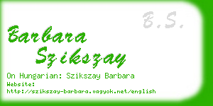 barbara szikszay business card